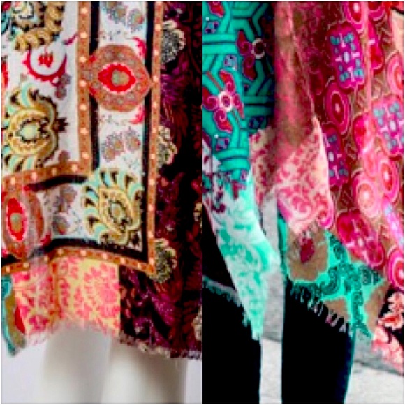 Bohemian Kimono Wrap Robe Coverup O/S - Picture 8 of 9